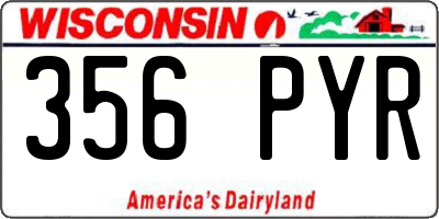 WI license plate 356PYR