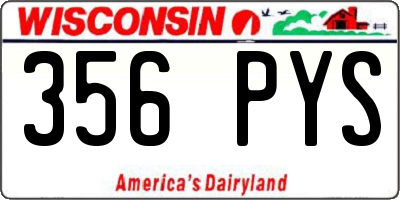 WI license plate 356PYS