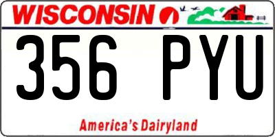 WI license plate 356PYU