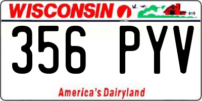 WI license plate 356PYV