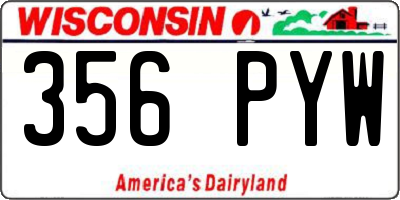 WI license plate 356PYW