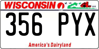 WI license plate 356PYX