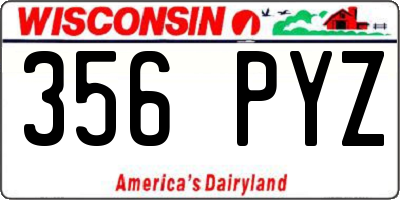WI license plate 356PYZ