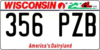 WI license plate 356PZB