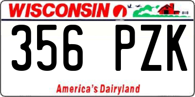 WI license plate 356PZK