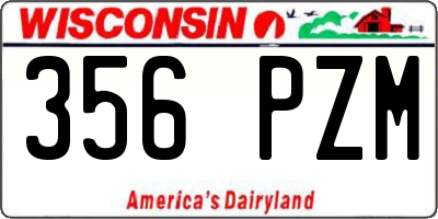 WI license plate 356PZM