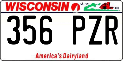 WI license plate 356PZR