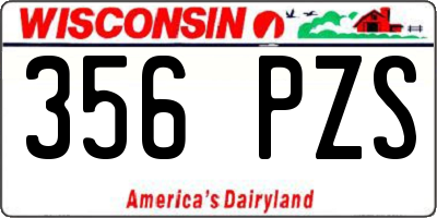 WI license plate 356PZS