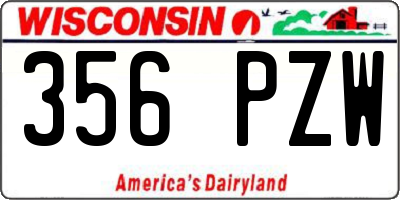 WI license plate 356PZW