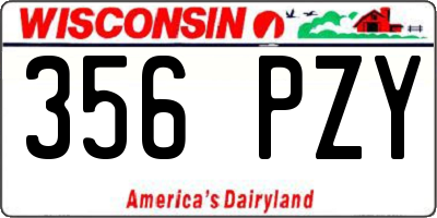 WI license plate 356PZY