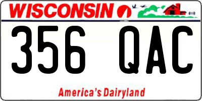 WI license plate 356QAC