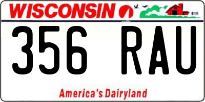 WI license plate 356RAU