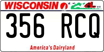 WI license plate 356RCQ