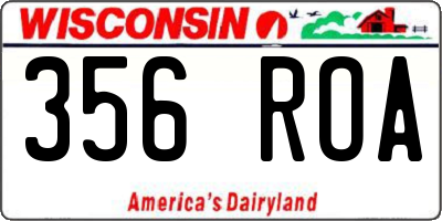 WI license plate 356ROA
