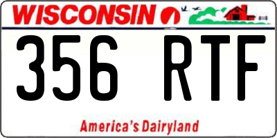 WI license plate 356RTF