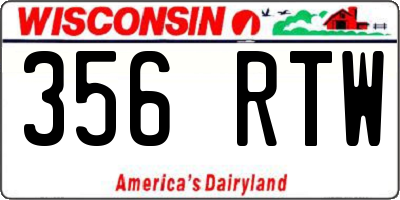 WI license plate 356RTW
