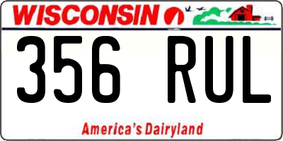 WI license plate 356RUL