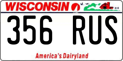 WI license plate 356RUS