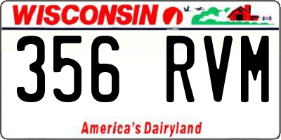 WI license plate 356RVM