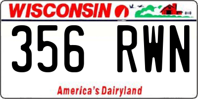 WI license plate 356RWN