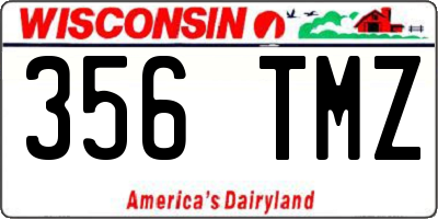 WI license plate 356TMZ