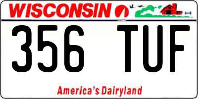 WI license plate 356TUF