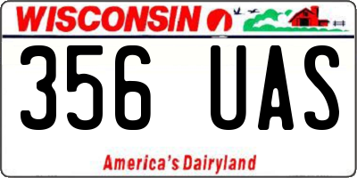 WI license plate 356UAS
