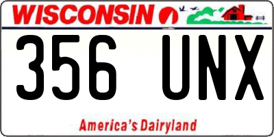 WI license plate 356UNX