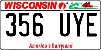 WI license plate 356UYE