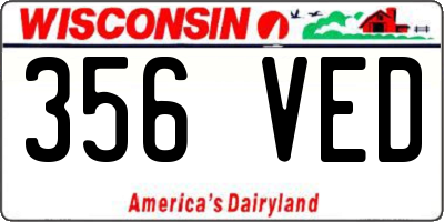 WI license plate 356VED