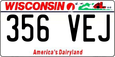WI license plate 356VEJ