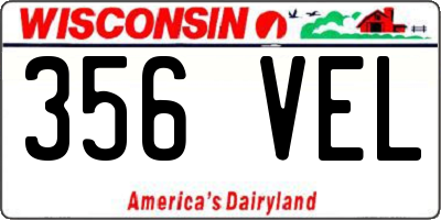 WI license plate 356VEL