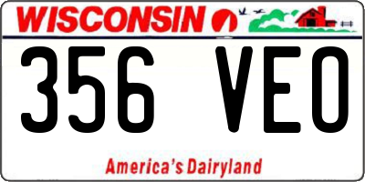 WI license plate 356VEO