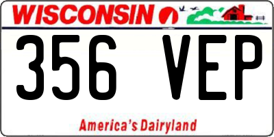 WI license plate 356VEP