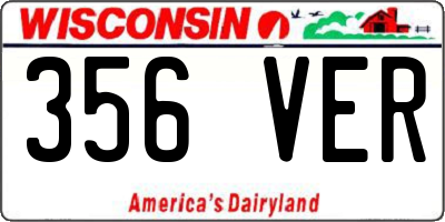 WI license plate 356VER