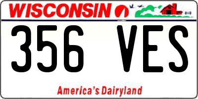WI license plate 356VES