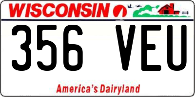 WI license plate 356VEU