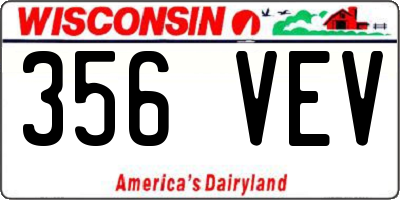 WI license plate 356VEV