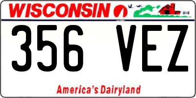 WI license plate 356VEZ