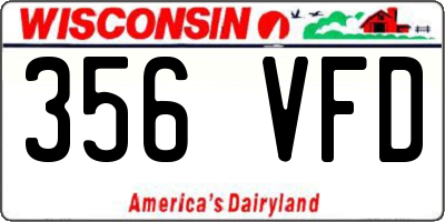 WI license plate 356VFD