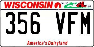 WI license plate 356VFM