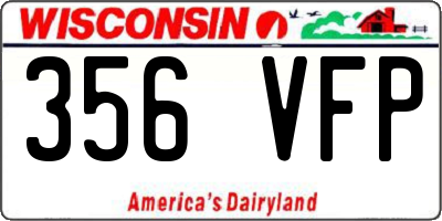 WI license plate 356VFP