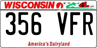 WI license plate 356VFR