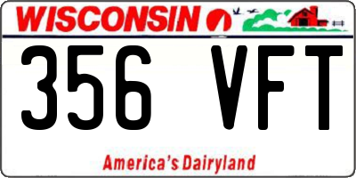 WI license plate 356VFT