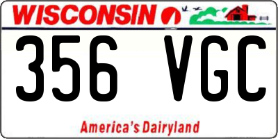 WI license plate 356VGC