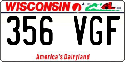 WI license plate 356VGF