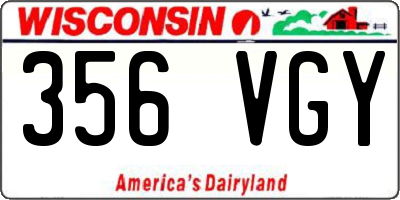 WI license plate 356VGY