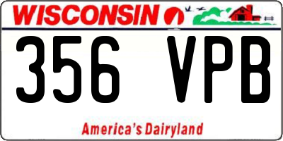 WI license plate 356VPB