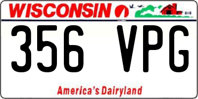 WI license plate 356VPG