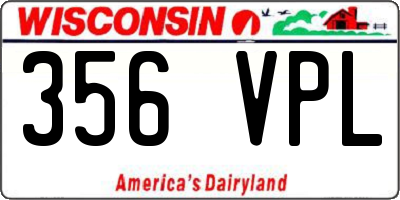 WI license plate 356VPL